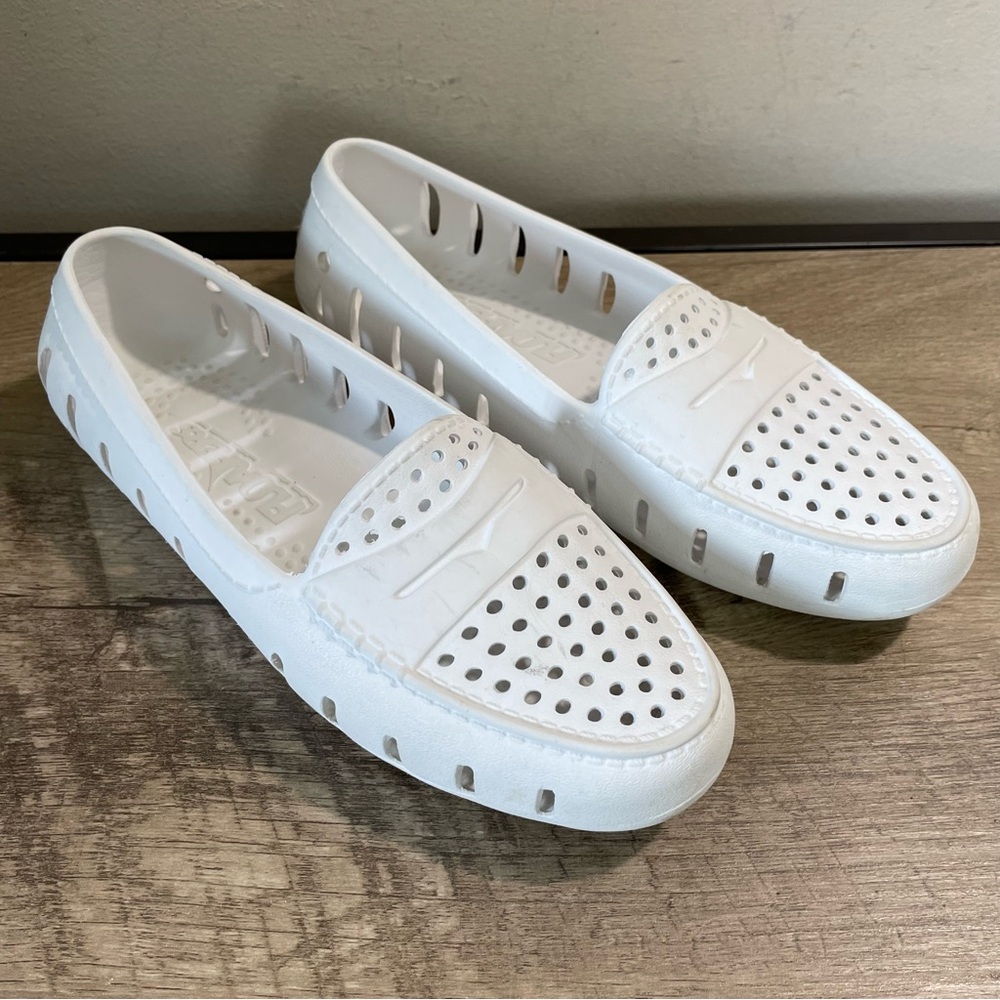 Women's FLOAFERS White RUBBER 2.0 Driver WATER Shoes SLIP-ON Loafers  7